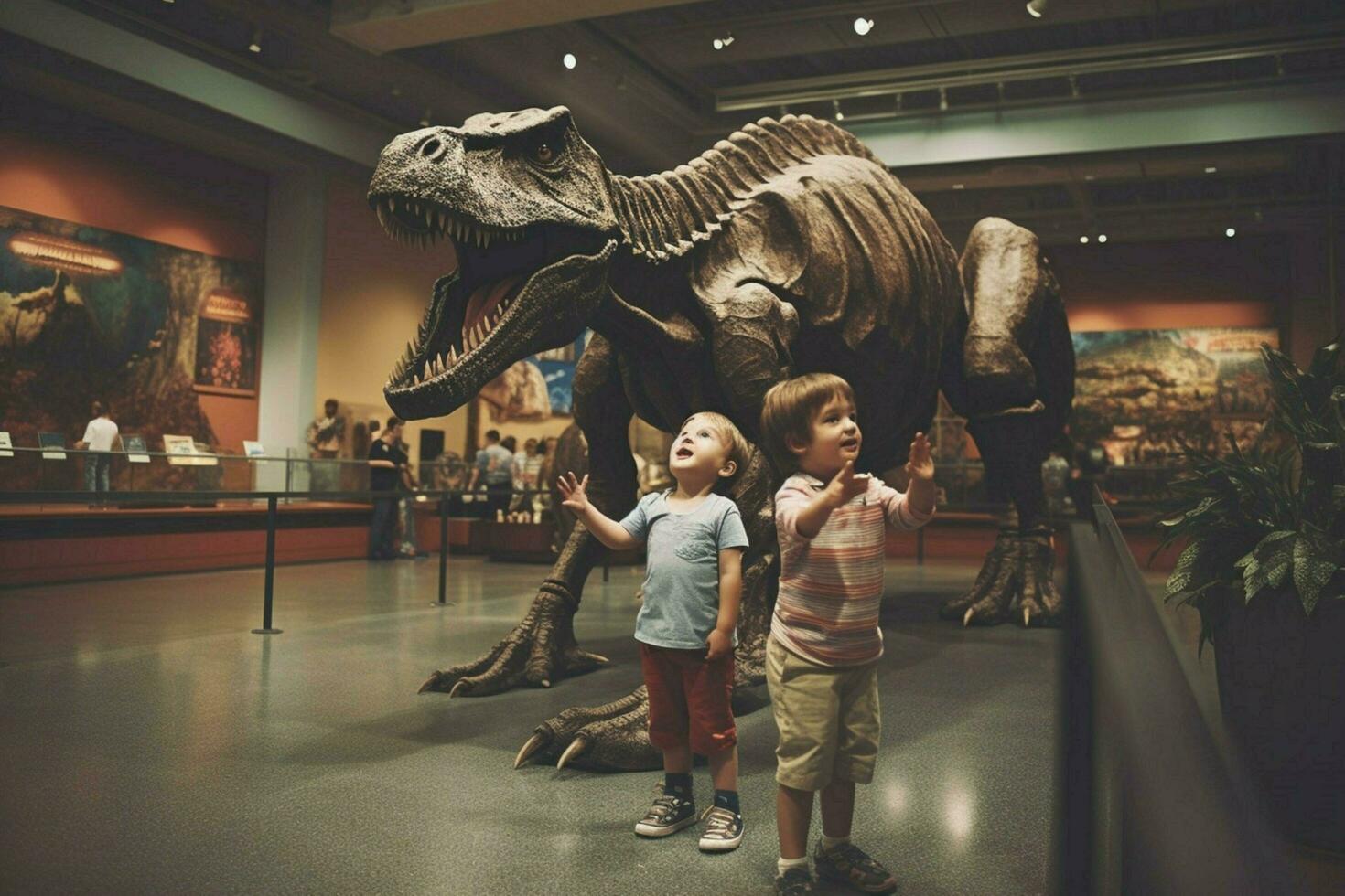 barn njuter en dag på de museum foto
