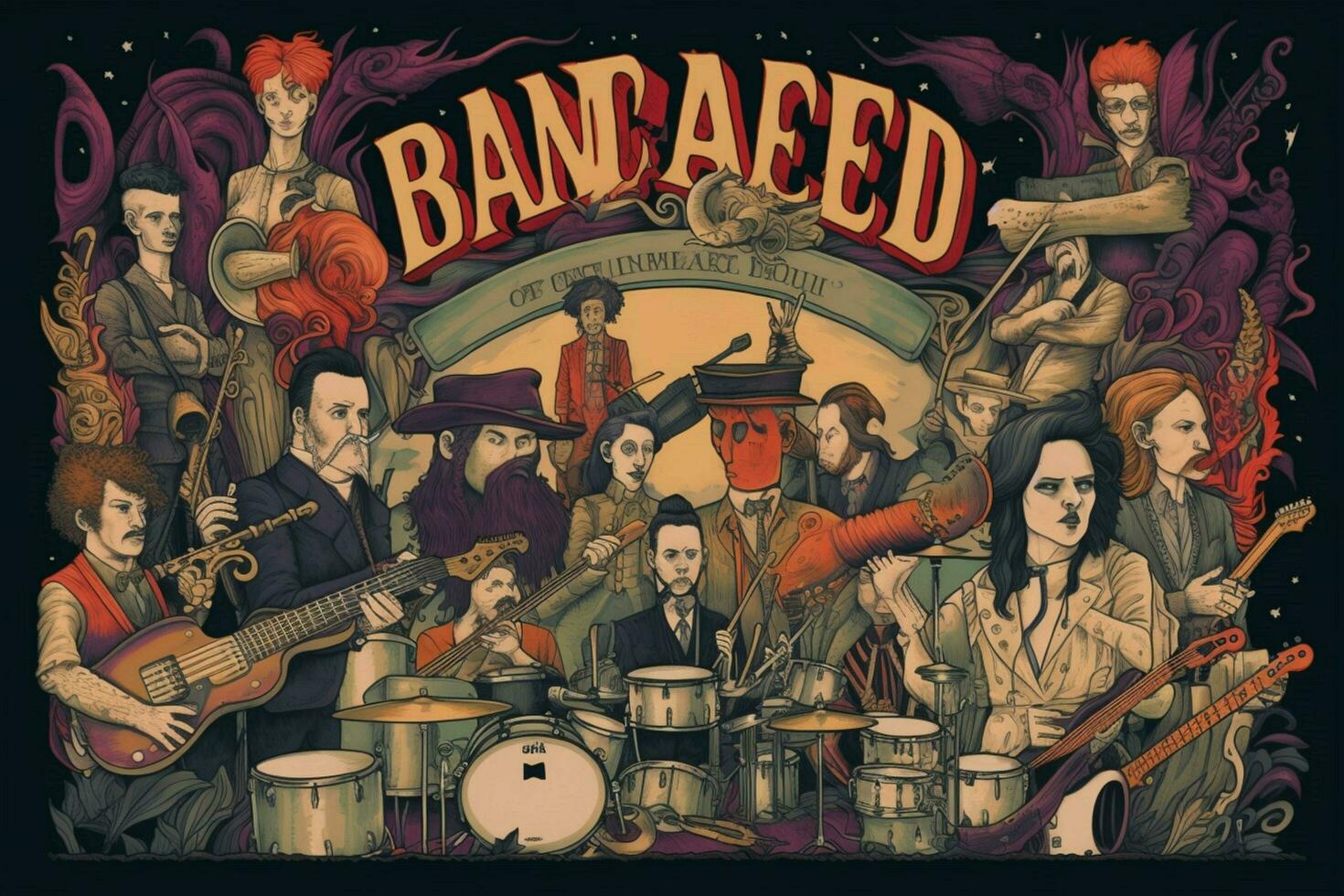 en affisch för en konsert kallad de band band foto