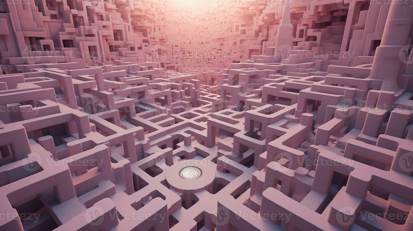 ett konstnärlig skildring av en drömlik labyrint med pastell toner, symboliserar de utforskning av ens undermedvetna sinne, tillhandahålla Plats för text, bakgrund bild, ai genererad foto