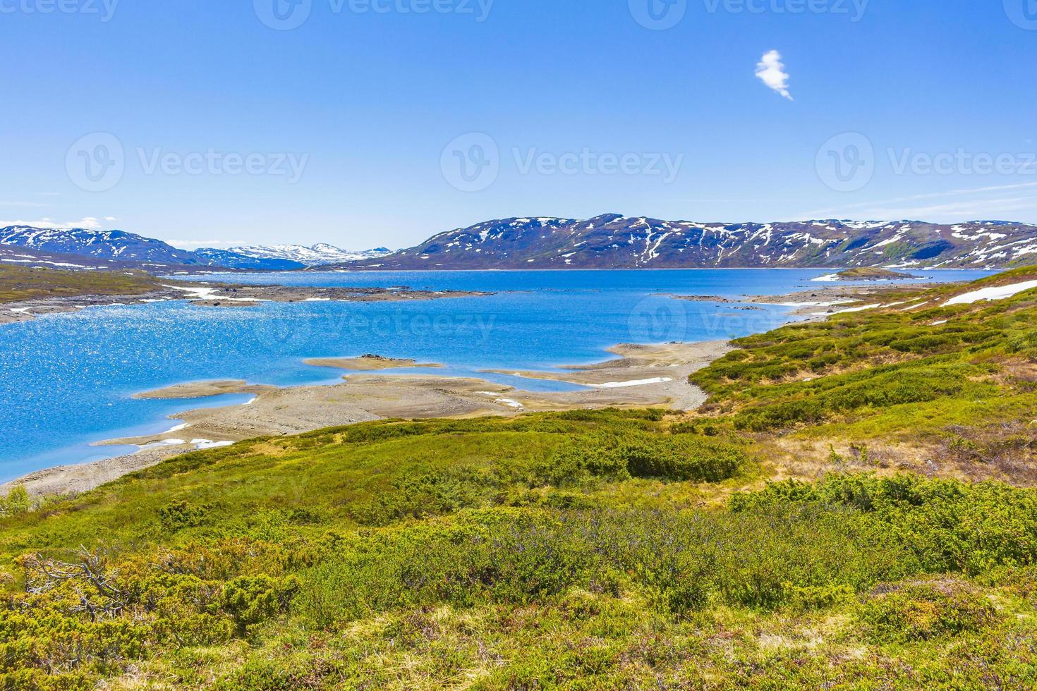 vavatn sjö panorama landskap stenblock berg Hemsedal Norge. foto