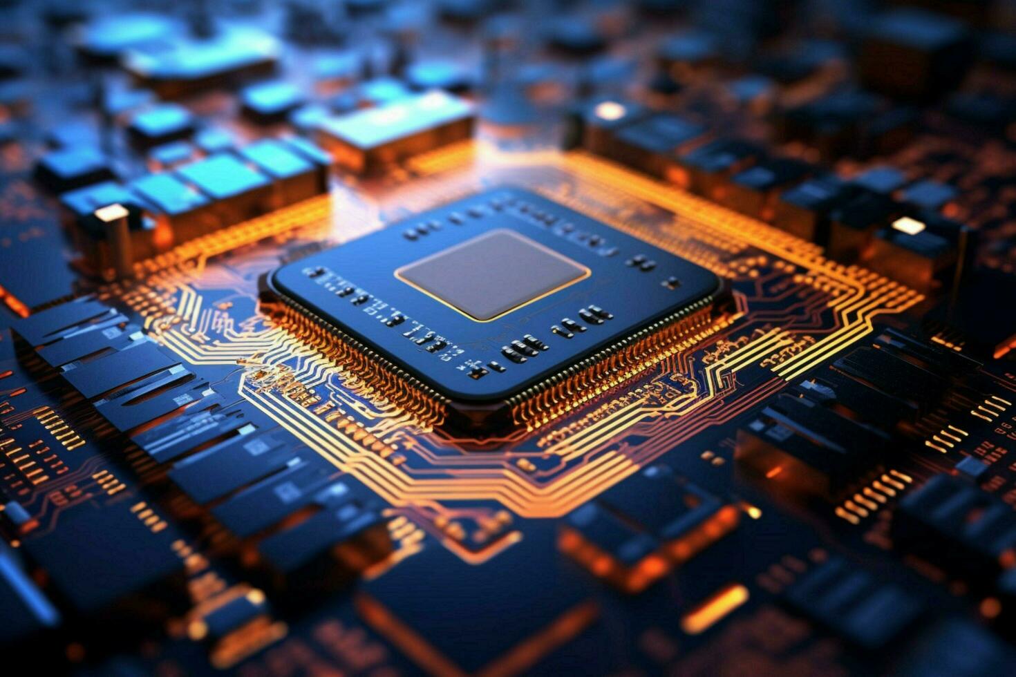 teknologi krets processor med mikrochip foto