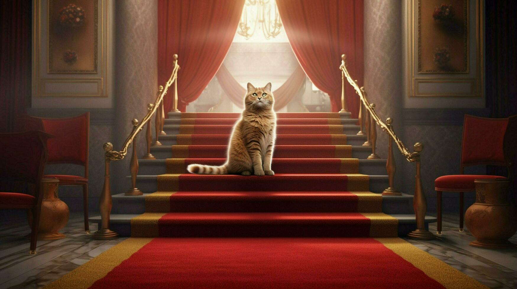 röd matta för känd katt foto