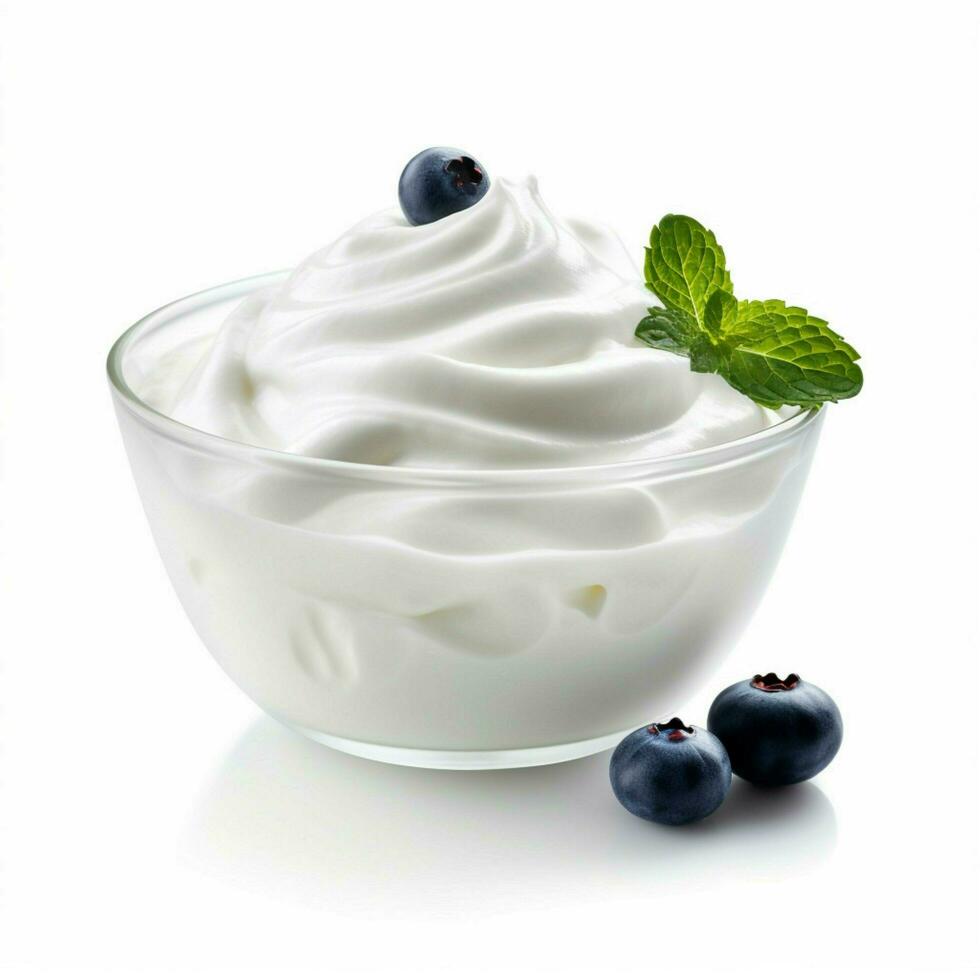 yoghurt med vit bakgrund hög kvalitet ultra hd foto