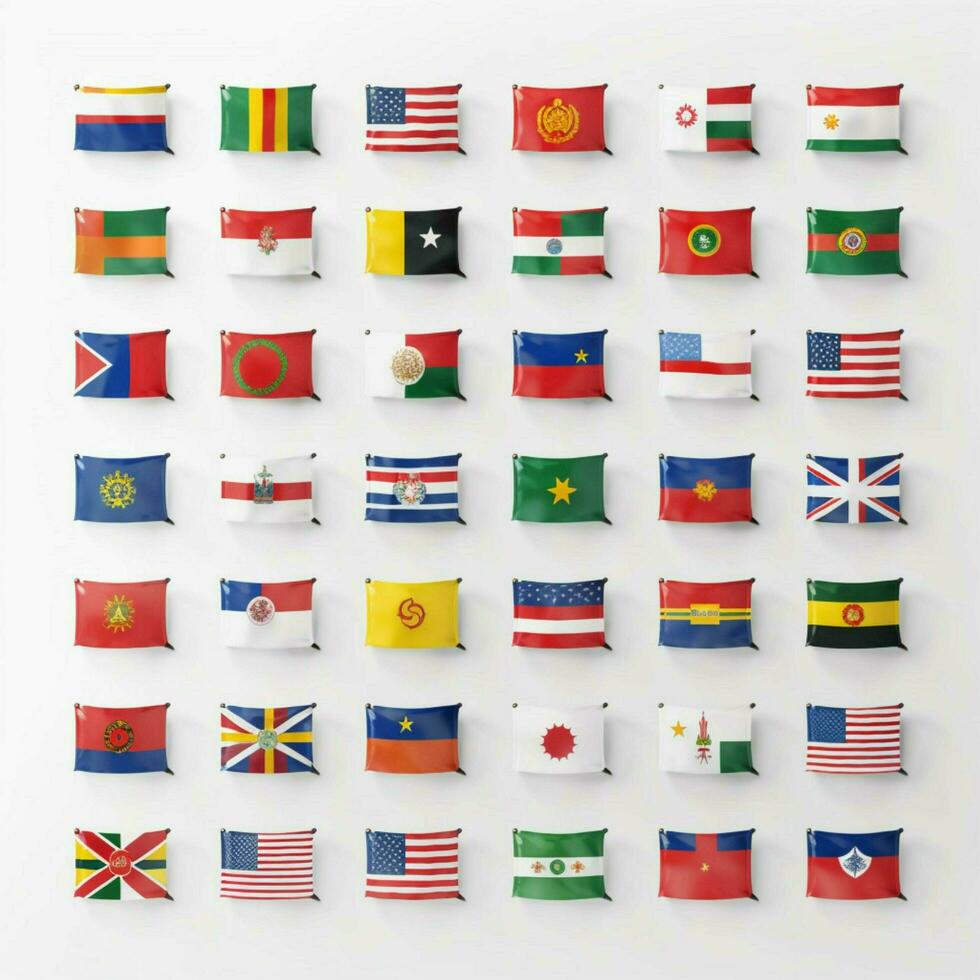 Allt länder flagga med transparent bakgrund foto