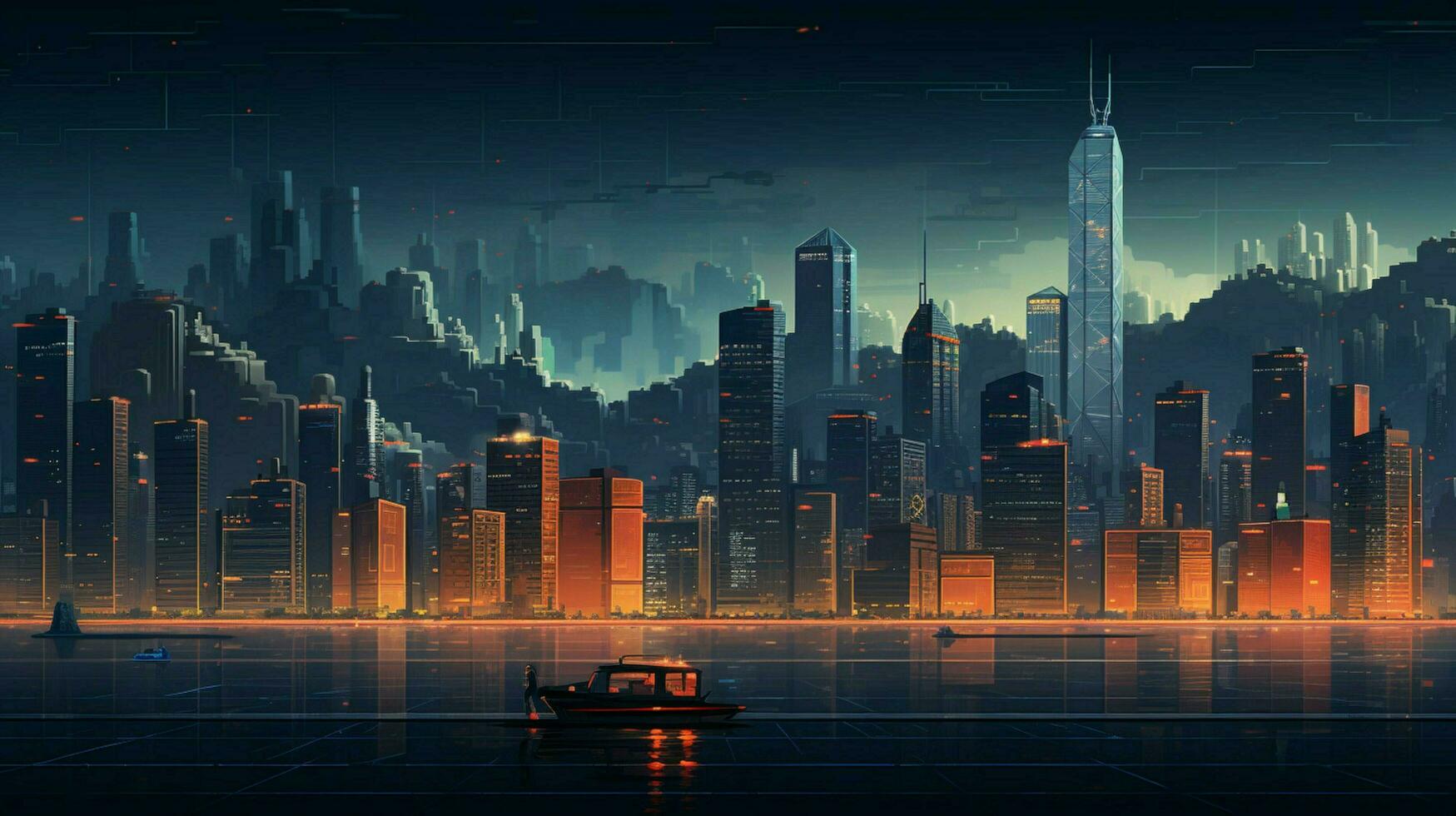 stad pixel konst ljus atmosfär låg detalj minimalistisk foto