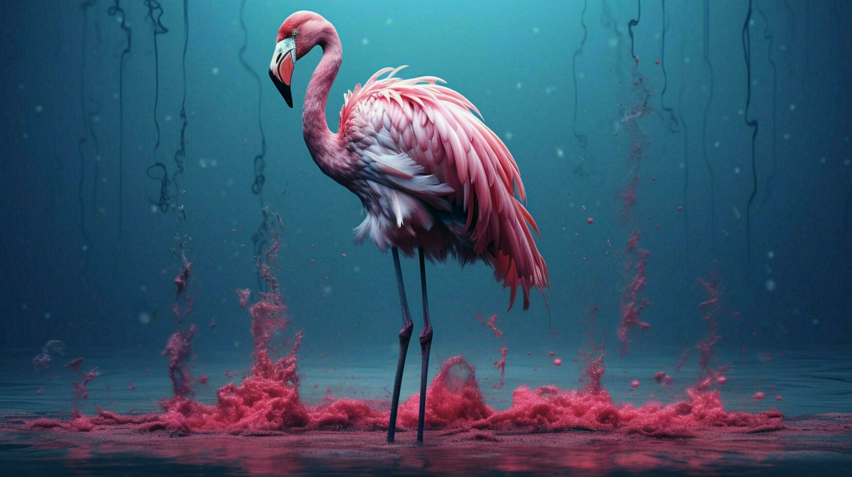 episk hyperrealistisk Foto av ett flamingo hd tapet