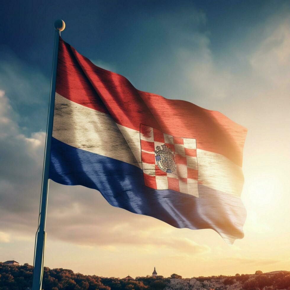 flagga av kroatien hög kvalitet 4k ultra foto