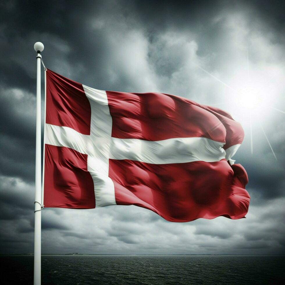 flagga av Danmark hög kvalitet 4k ultra foto