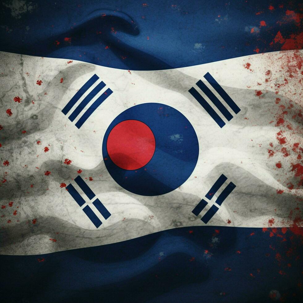flagga av republik av korea söder korea foto