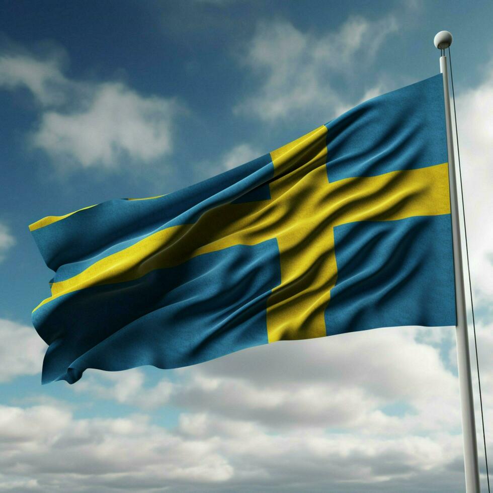 flagga av Sverige hög kvalitet 4k ultra h foto