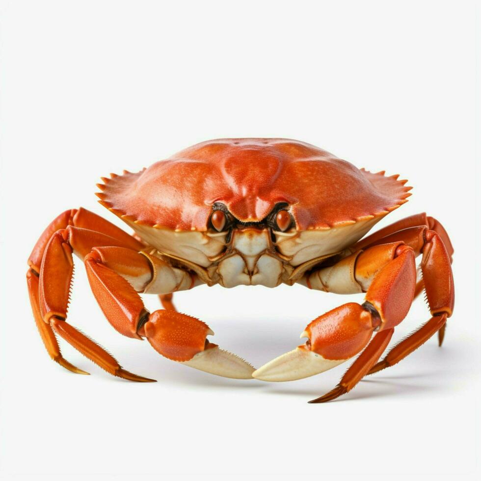 Foto av krabba med Nej bakgrund med vit tillbaka