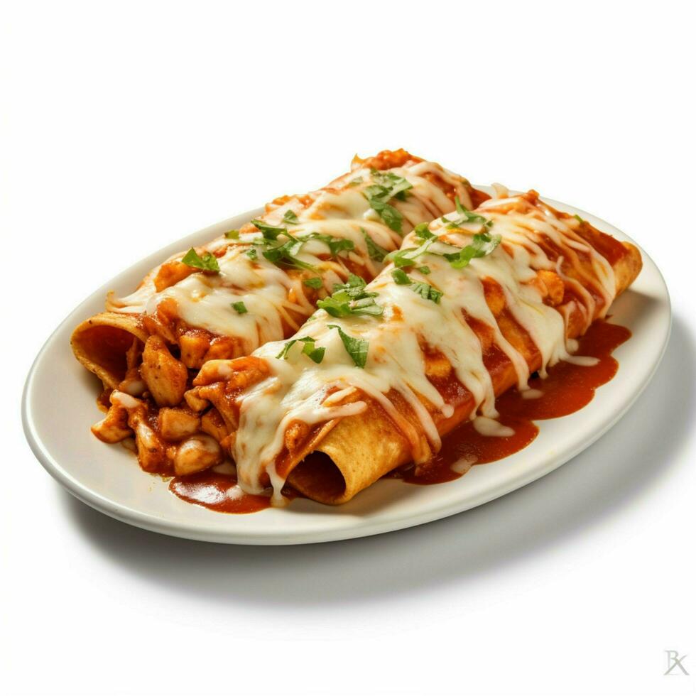 Foto av Enchiladas med Nej bakgrund med vit