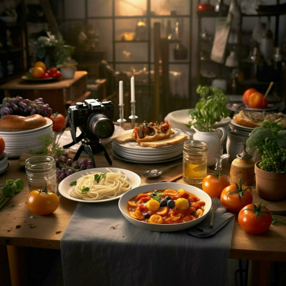 fotorealistisk professionell mat kommersiell fotografera foto