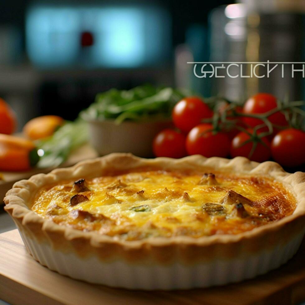 produkt skott av quiche hög kvalitet 4k ultra hd foto