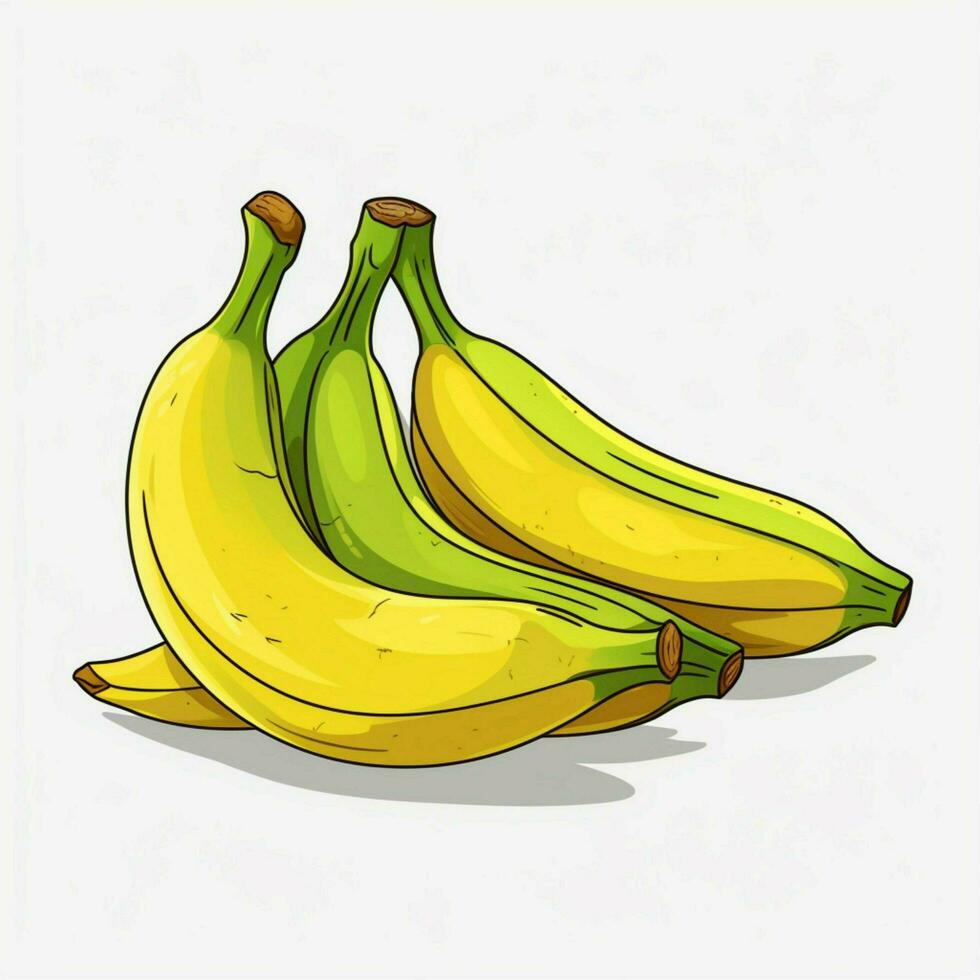 bananer 2d vektor illustration tecknad serie i vit bakgrund foto