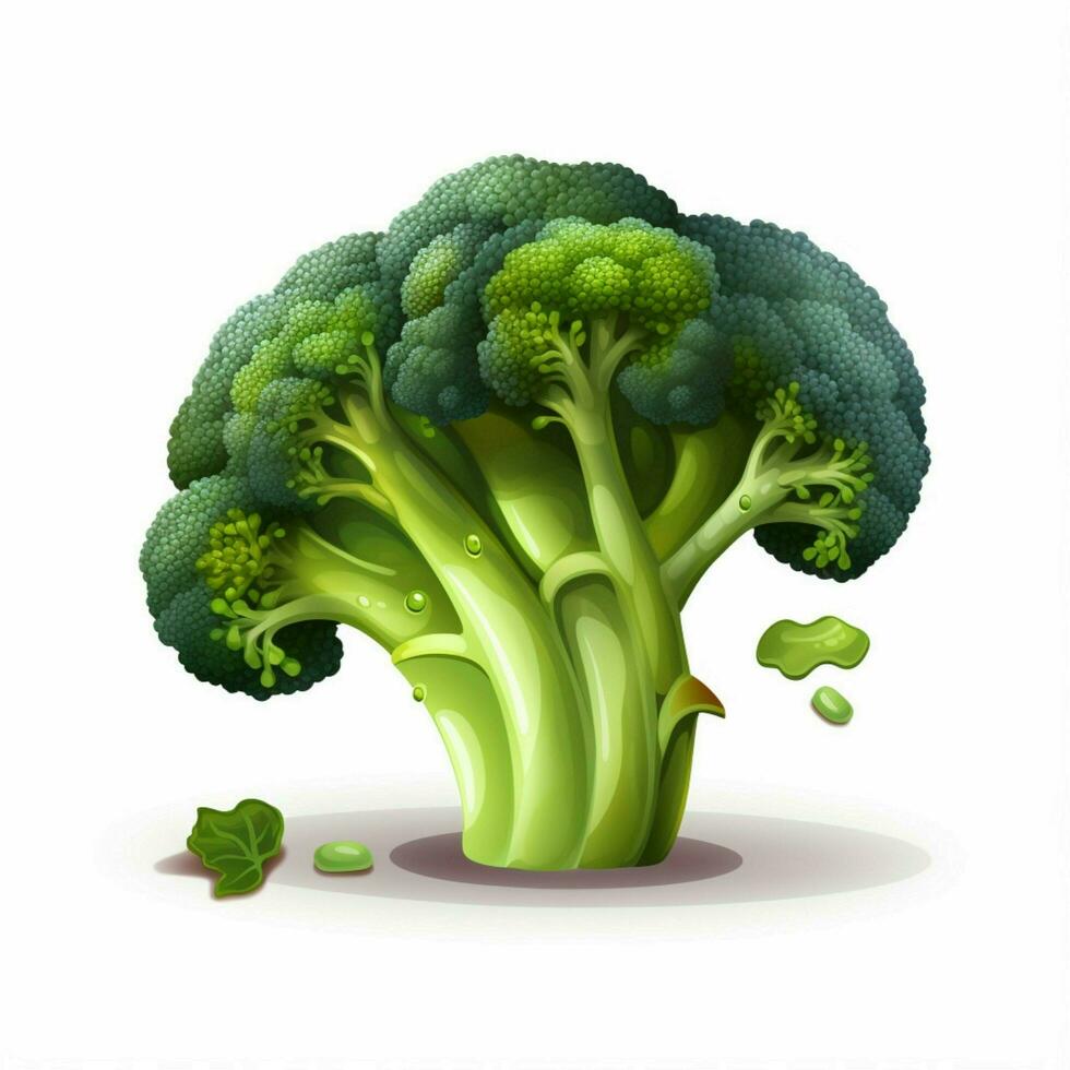 broccoli 2d vektor illustration tecknad serie i vit backgroun foto