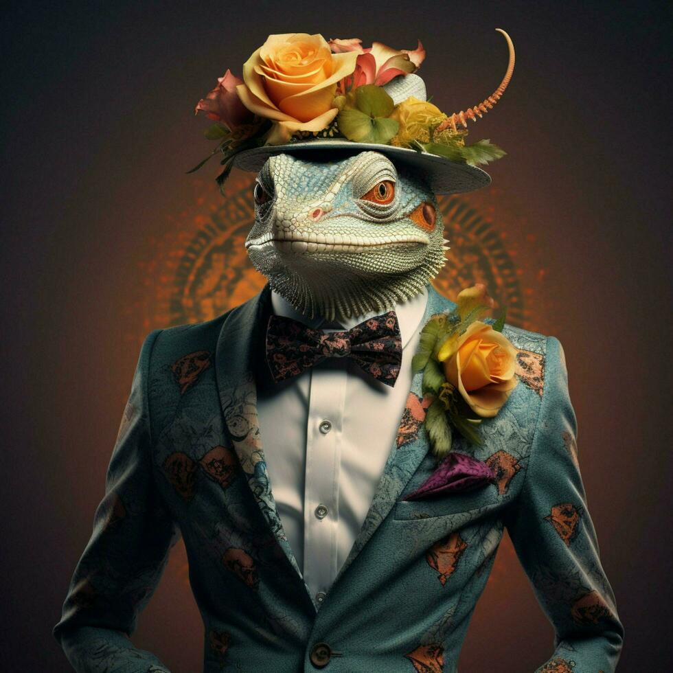 dapper varelser med fint Tillbehör och eleganta poser foto