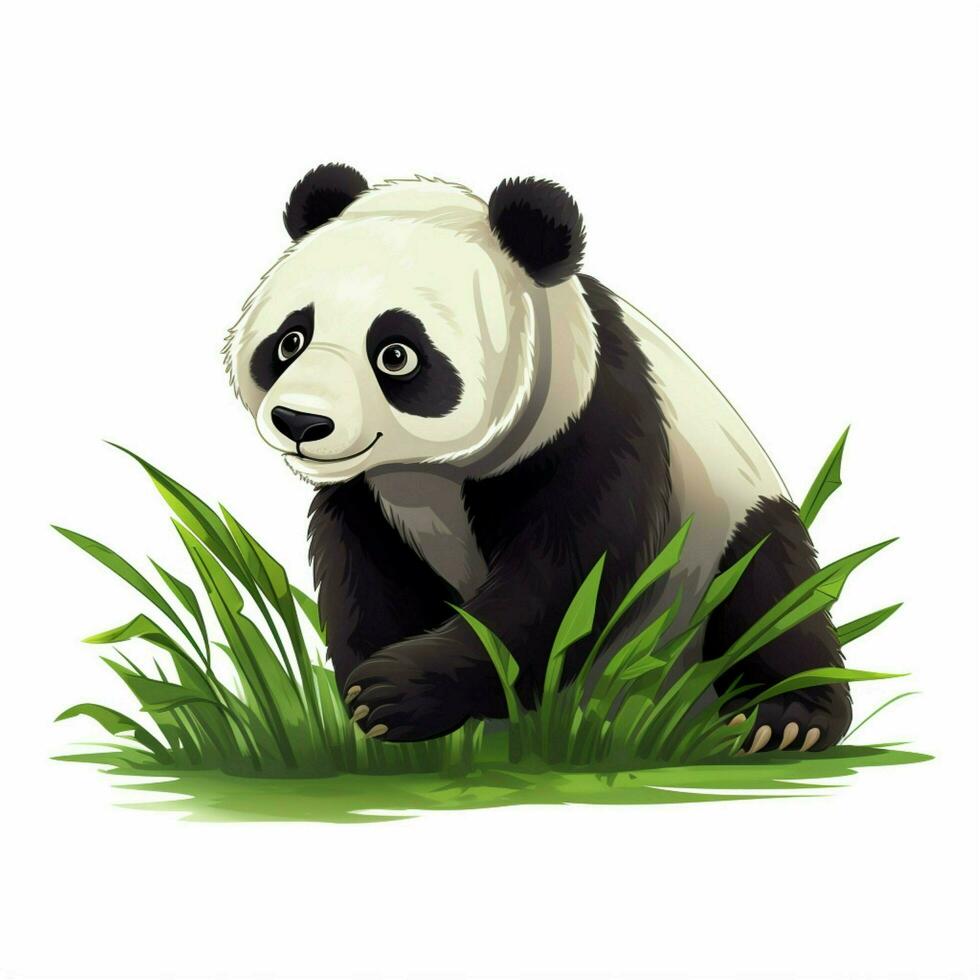 jätte panda 2d tecknad serie vektor illustration på vit bakgrund foto