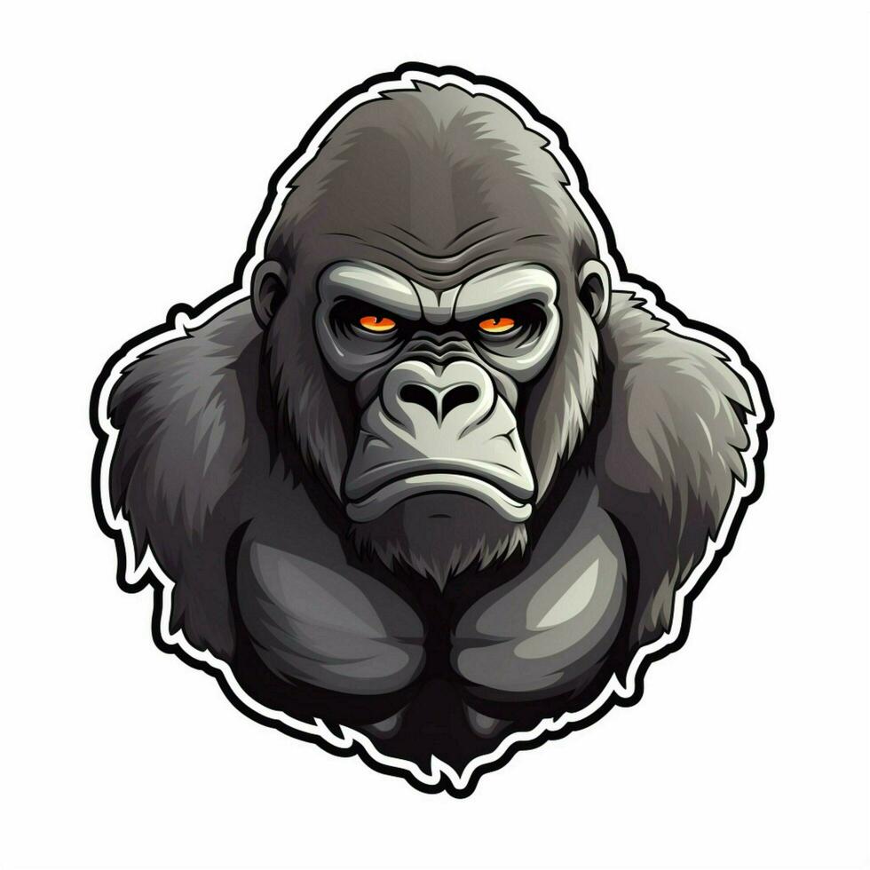 gorilla 2d tecknad serie vektor illustration på vit bakgrund foto