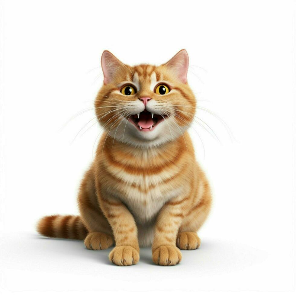 flin katt med leende ögon emoji på vit bakgrund h foto