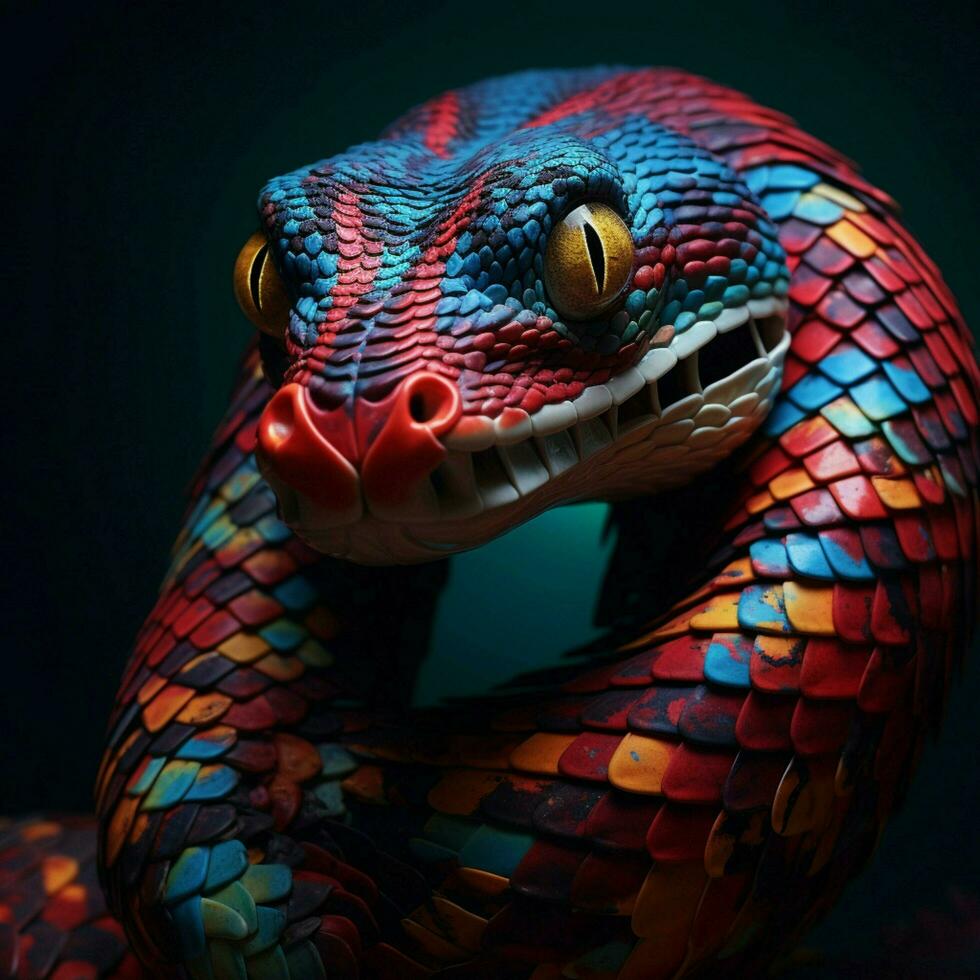 fascinerande orm med en vibrerande mönstrad hud foto