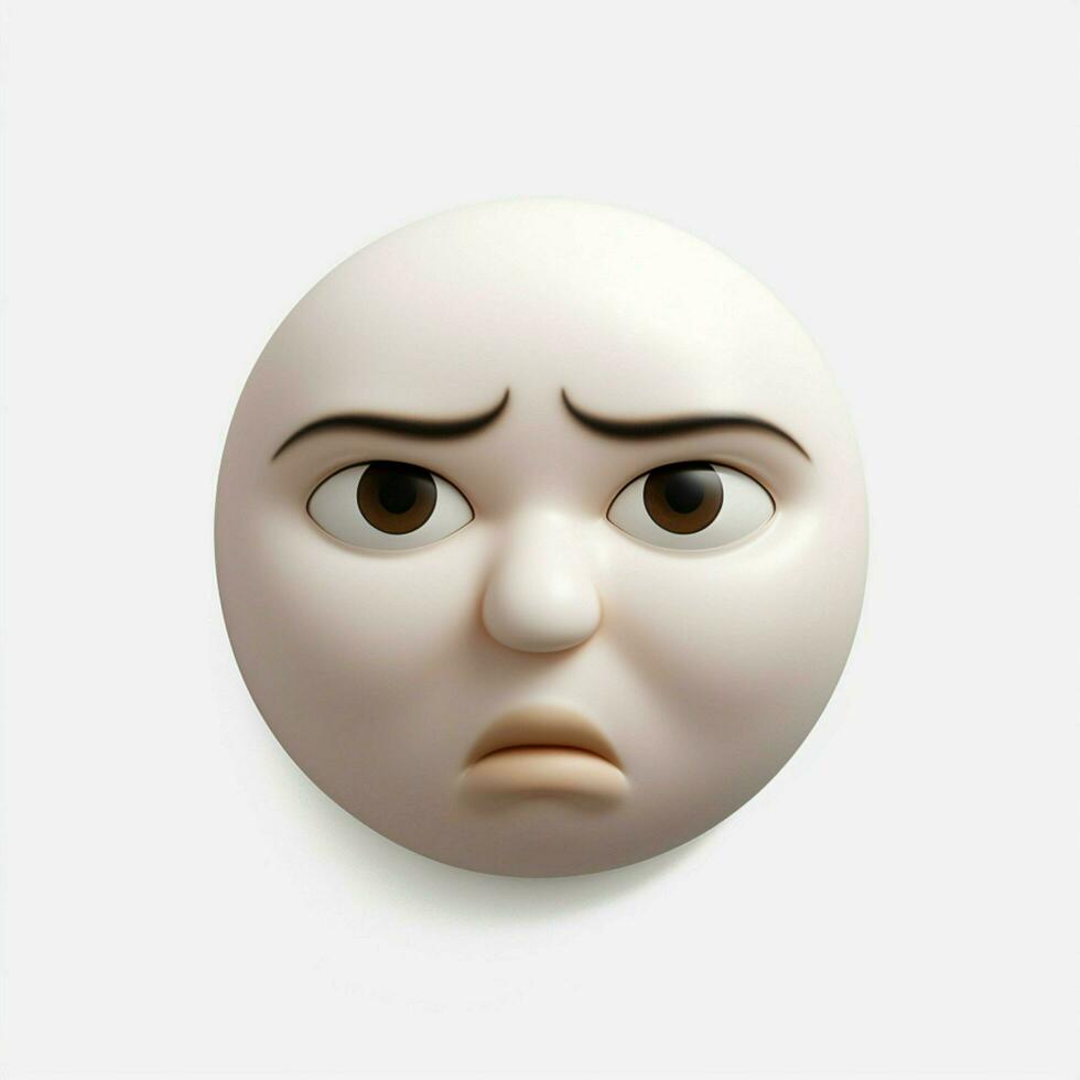 neutral ansikte emoji på vit bakgrund hög kvalitet 4k hdr foto