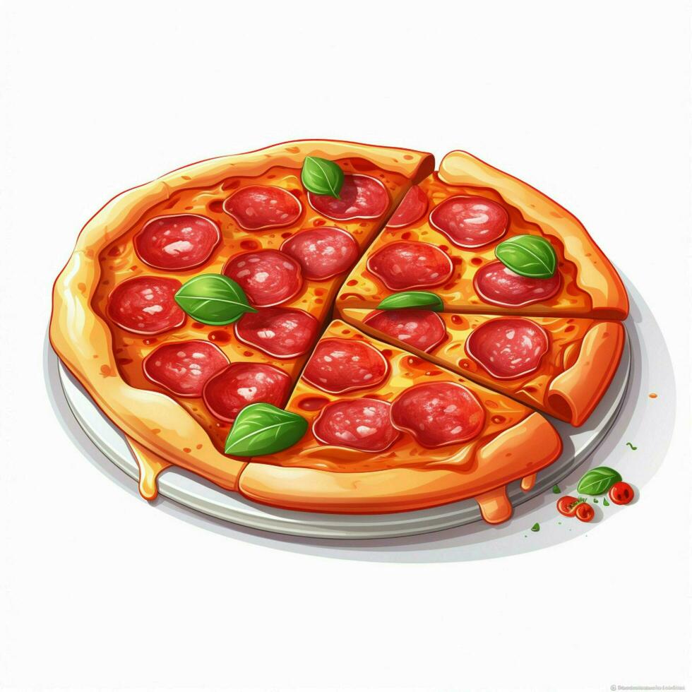 pepperoni 2d vektor illustration tecknad serie i vit backgrou foto