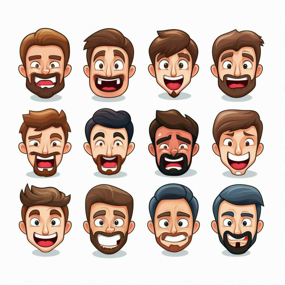 person emojis 2d tecknad serie vektor illustration på vit tillbaka foto