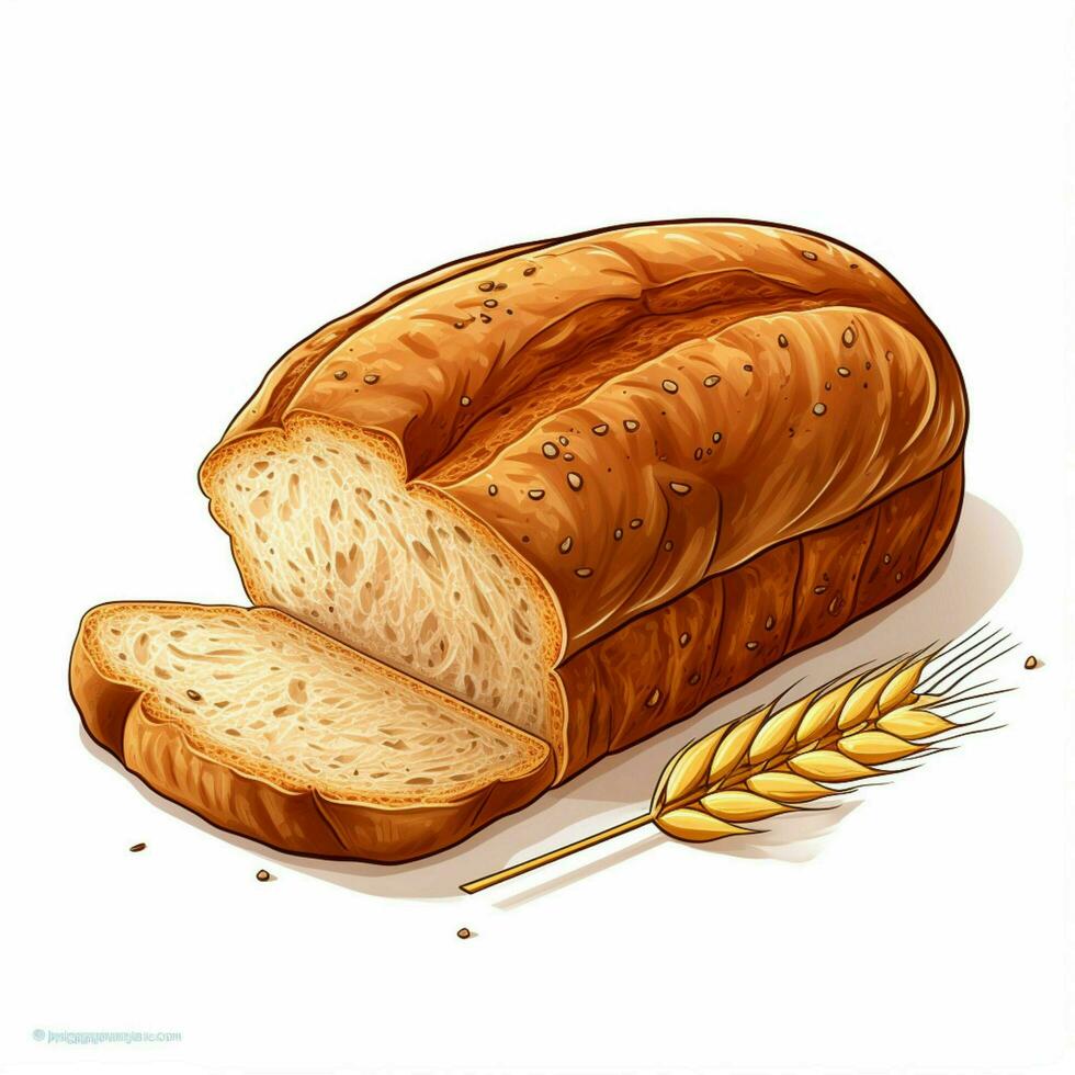 råg bröd 2d vektor illustration tecknad serie i vit backgrou foto
