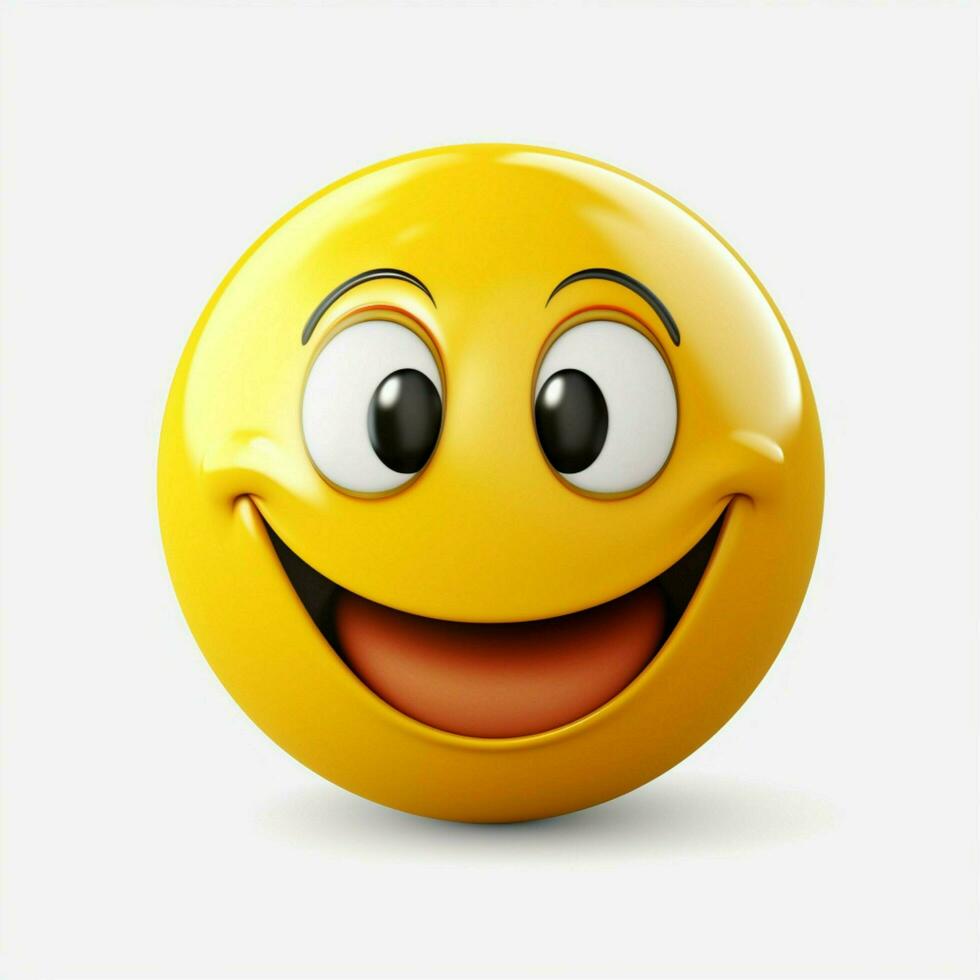 leende ansikte emoji på vit bakgrund hög kvalitet 4k hdr foto