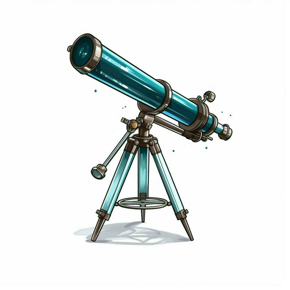 teleskop 2d tecknad serie vektor illustration på vit backgrou foto