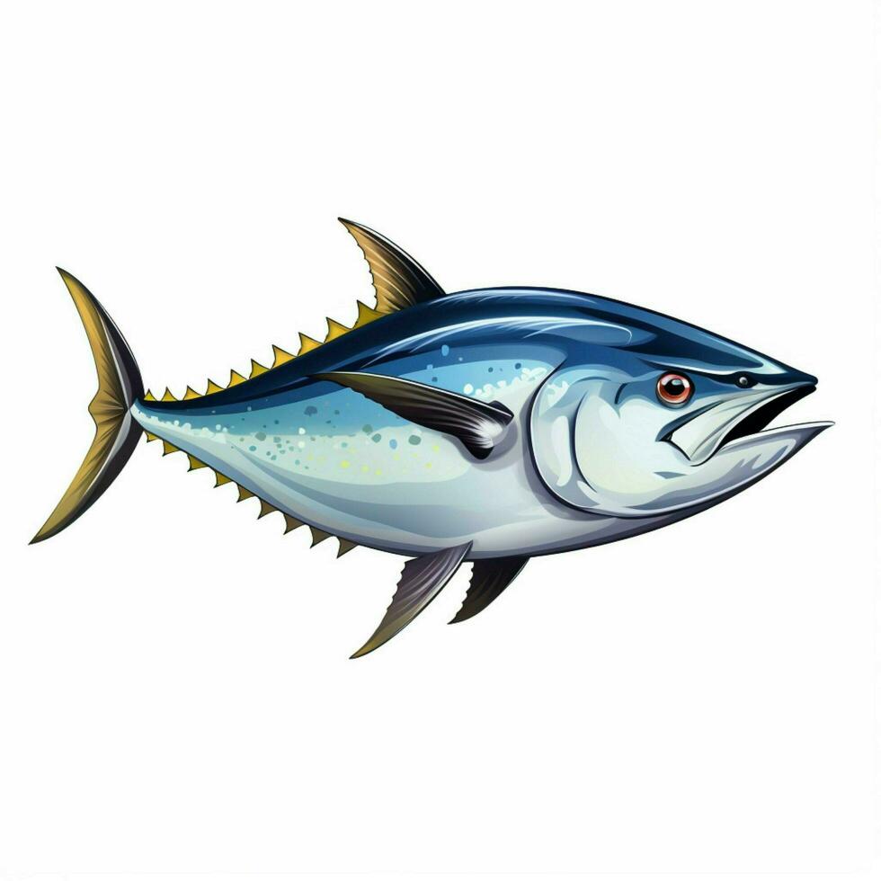 tonfisk 2d vektor illustration tecknad serie i vit bakgrund Hej foto