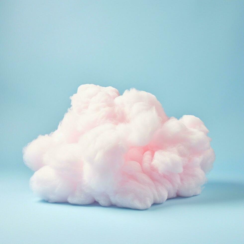 en bomull godis blå bakgrund med fluffig moln foto