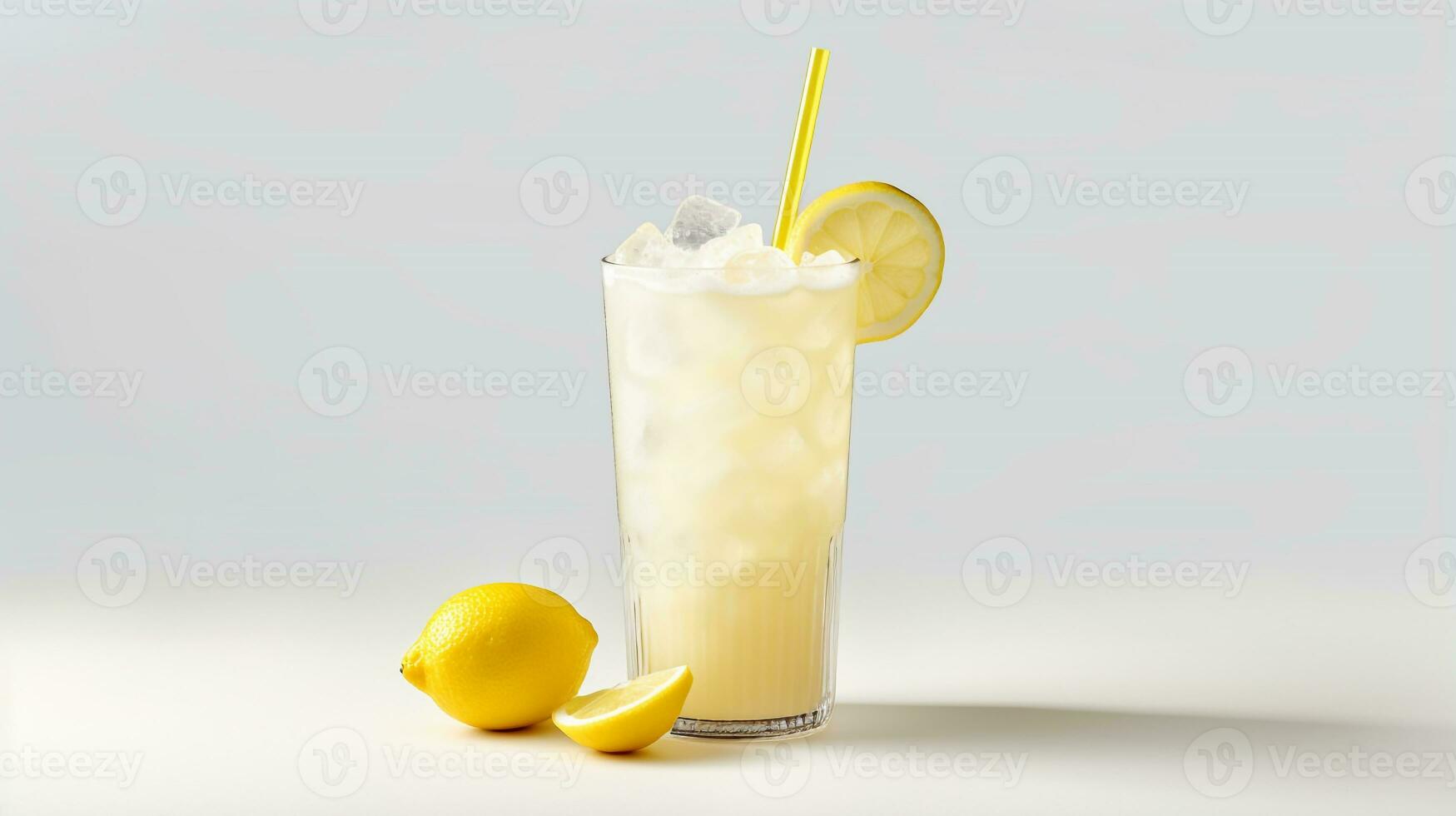 Foto av en citronsaft dryck isolerat på vit bakgrund. generativ ai