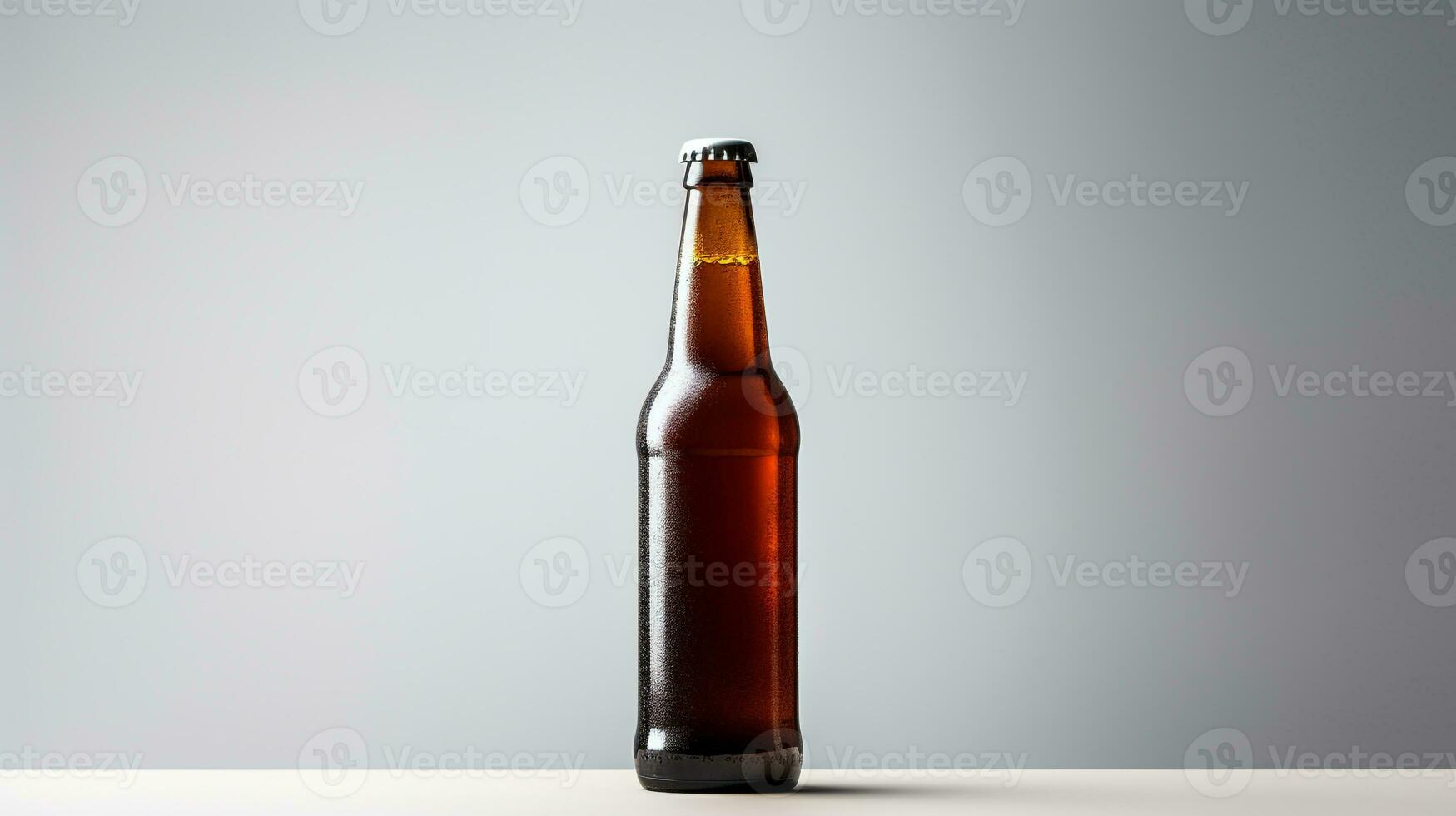 Foto av en rot öl isolerat på platt vit bakgrund. generativ ai
