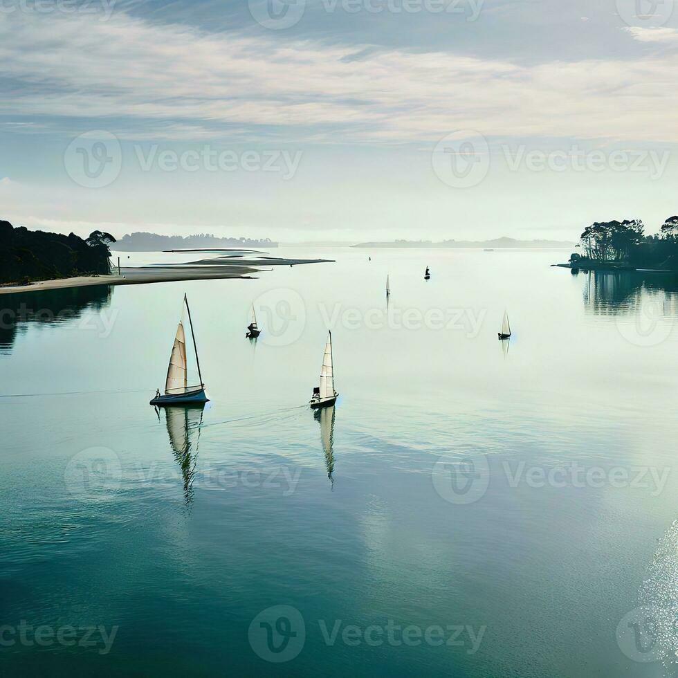 yatch på hav Semester, hav scen sommar landskap ,ai genererad foto