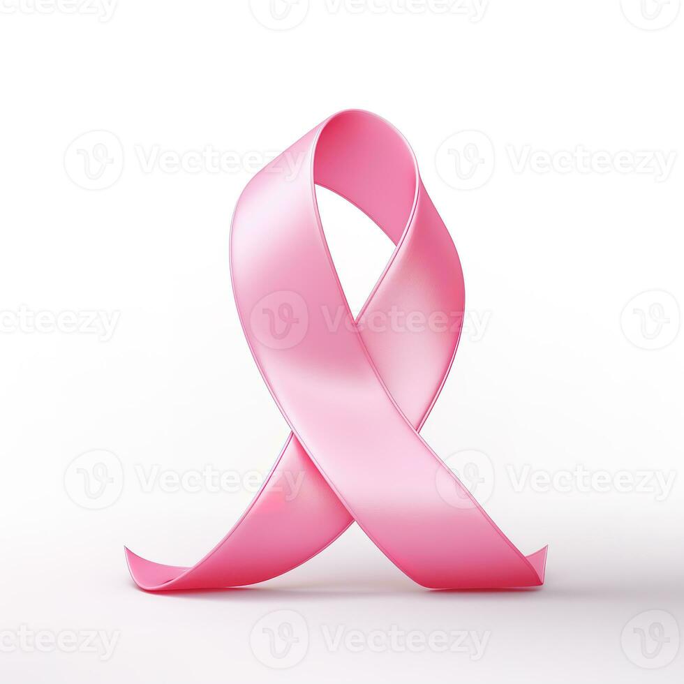 rosa korsade 3d band på en vit bakgrund bröst cancer foto