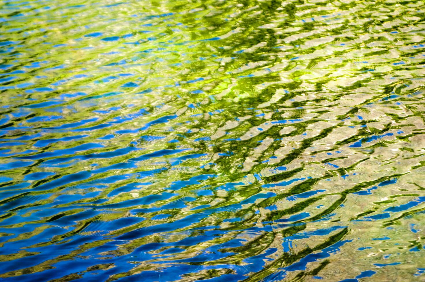 reflexion av de himmel och de vatten i de flod foto