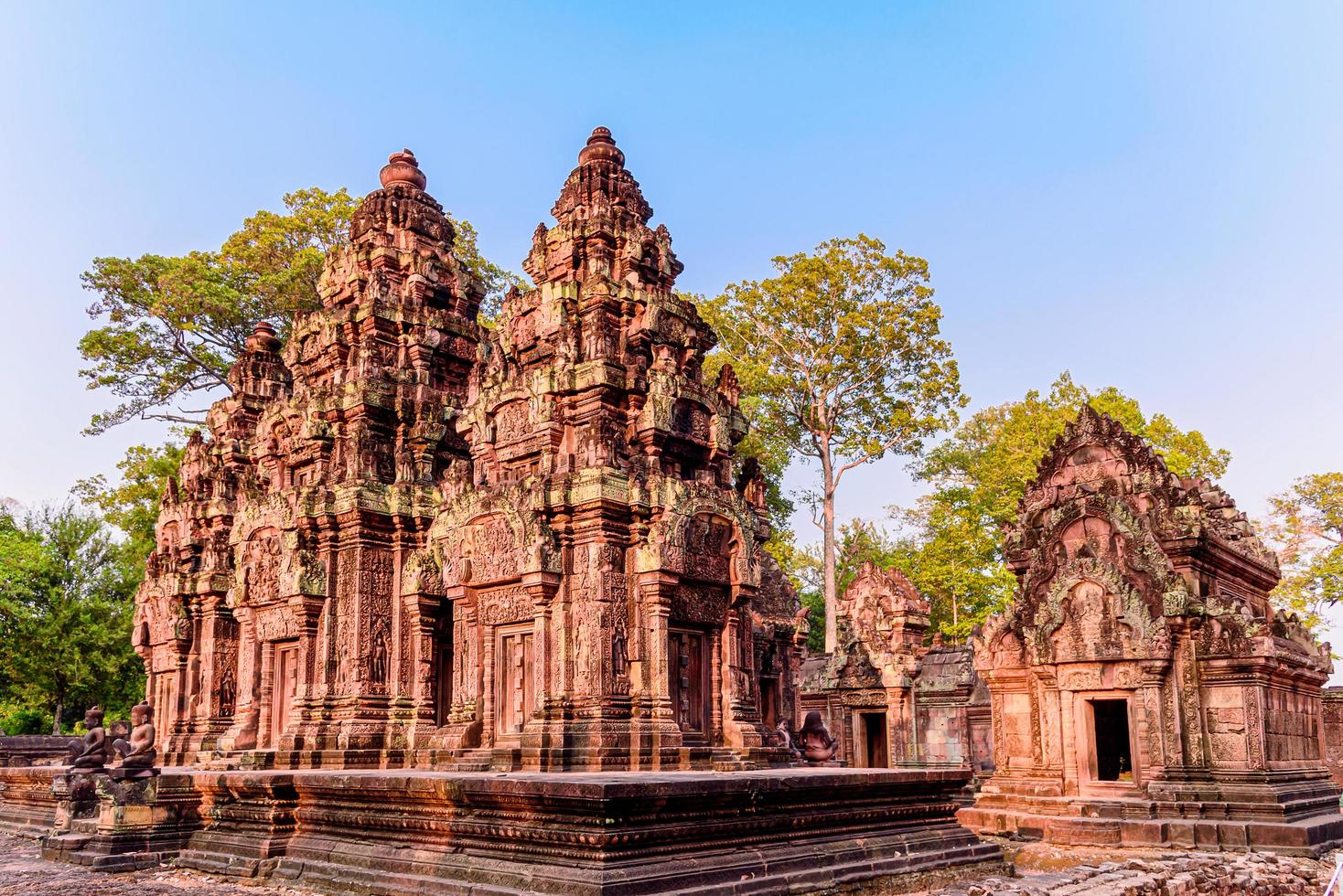 banteay srei tempel det vackra forntida slottet, Siem Reap, Kambodja foto