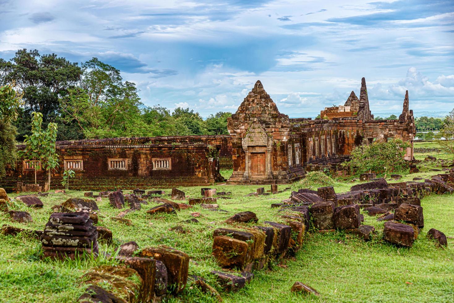 vat phou, wat phu är unescos världsarv i Champasak, södra Laos. foto