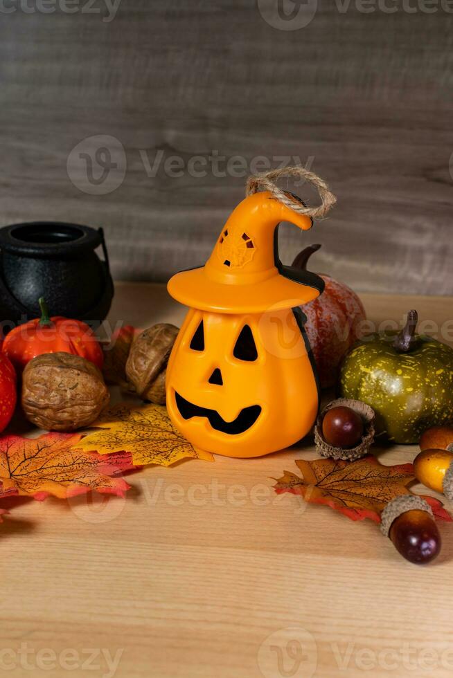 halloween domkraft o lykta pumpor begrepp. foto