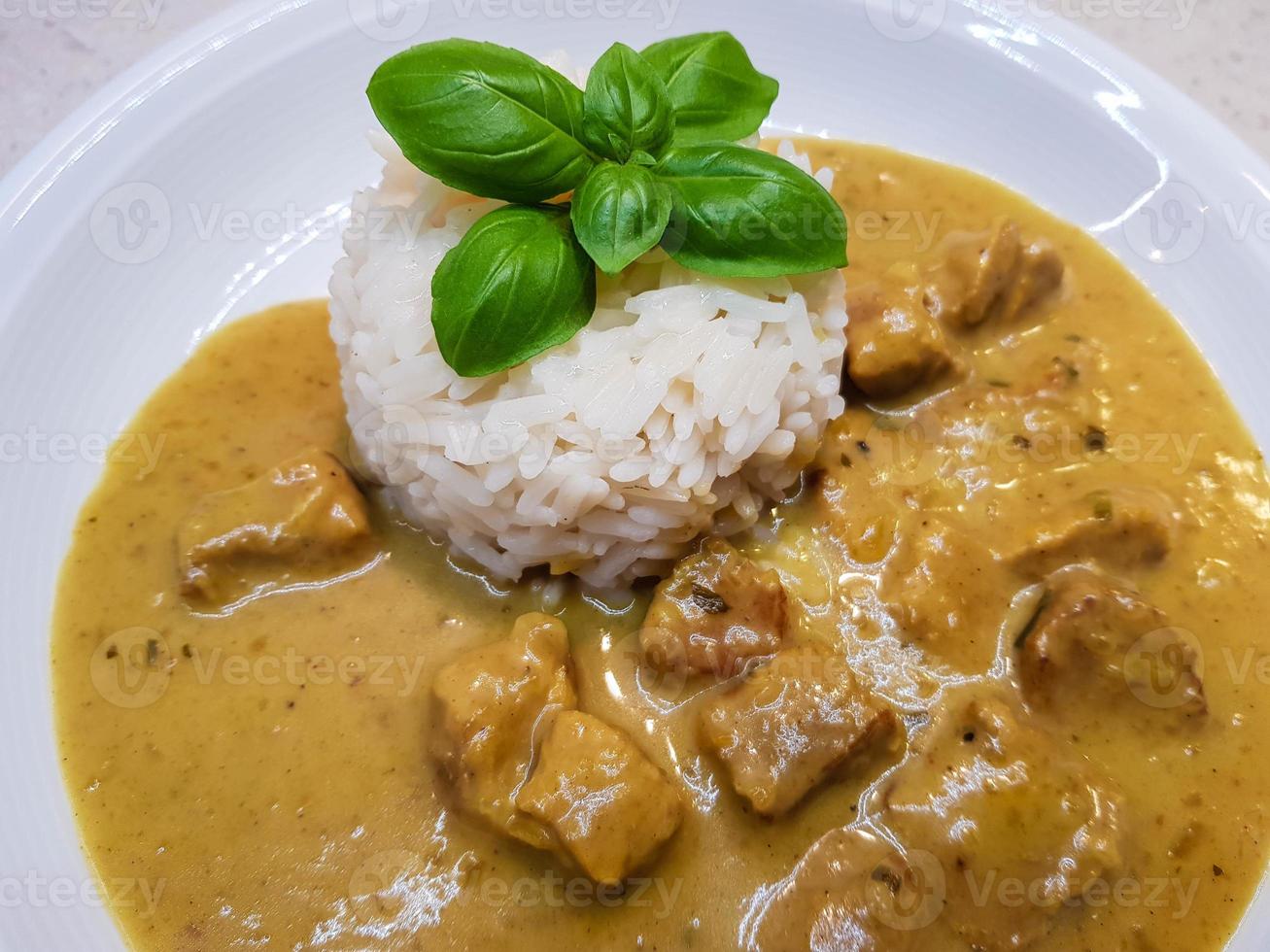 kryddig curry med grönsaker foto