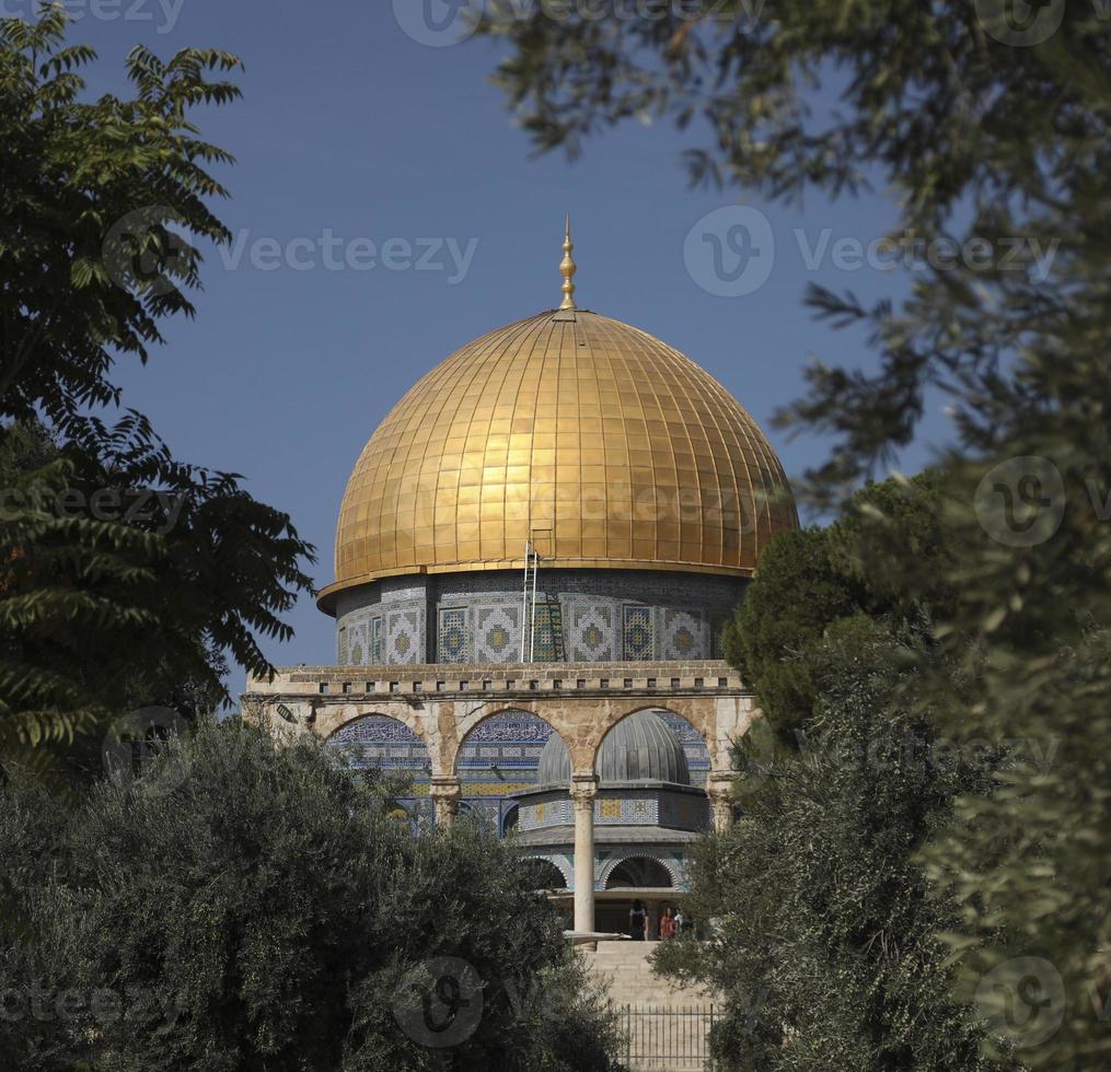 tempelmonterade kupolen på berget Jerusalem, Israel foto