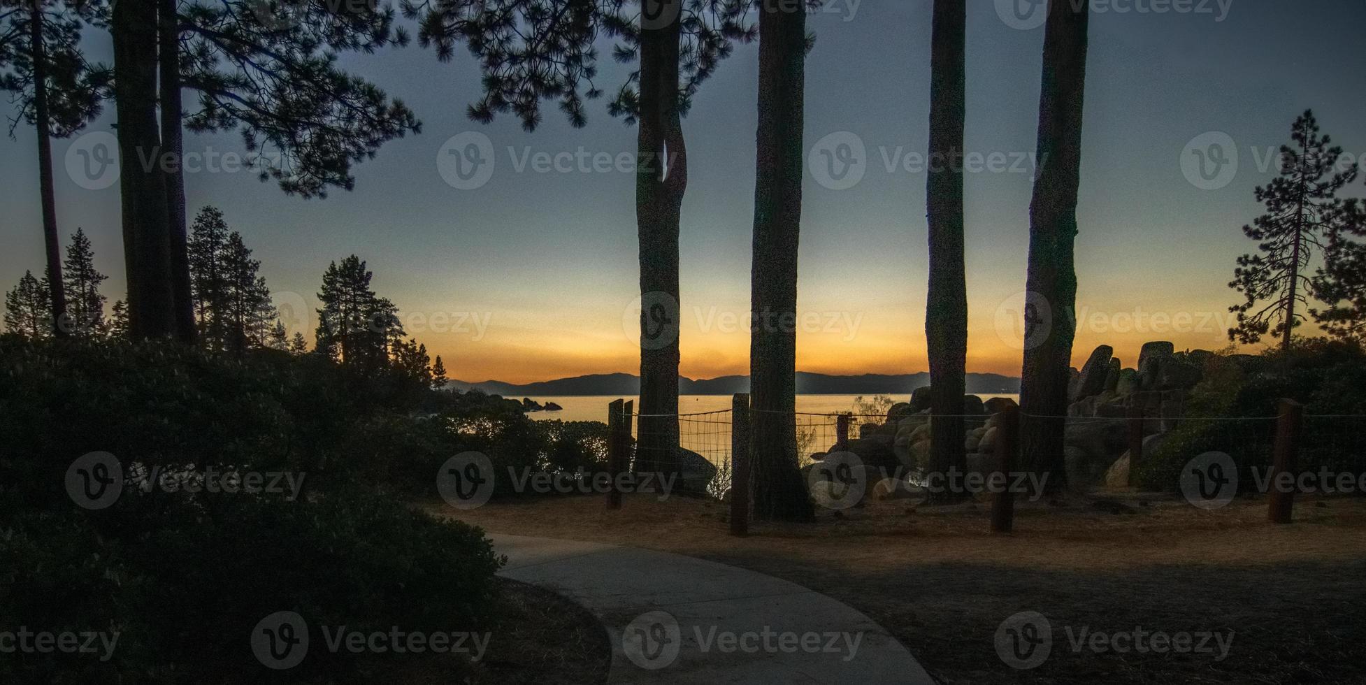 Lake Tahoe solnedgång landskap Nevada sida foto