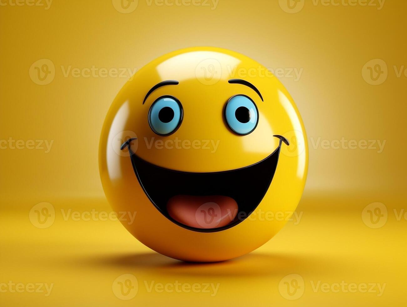 gul smiley emoji med isolerat bakgrund generativ ai foto