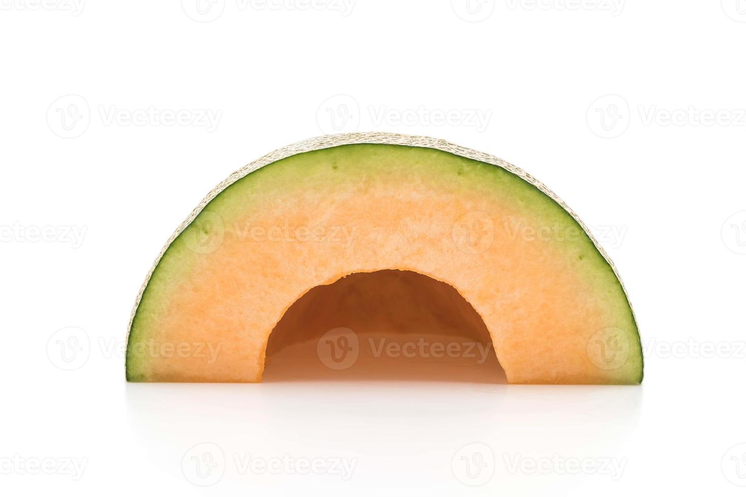 cantaloupmelon på vit bakgrund foto