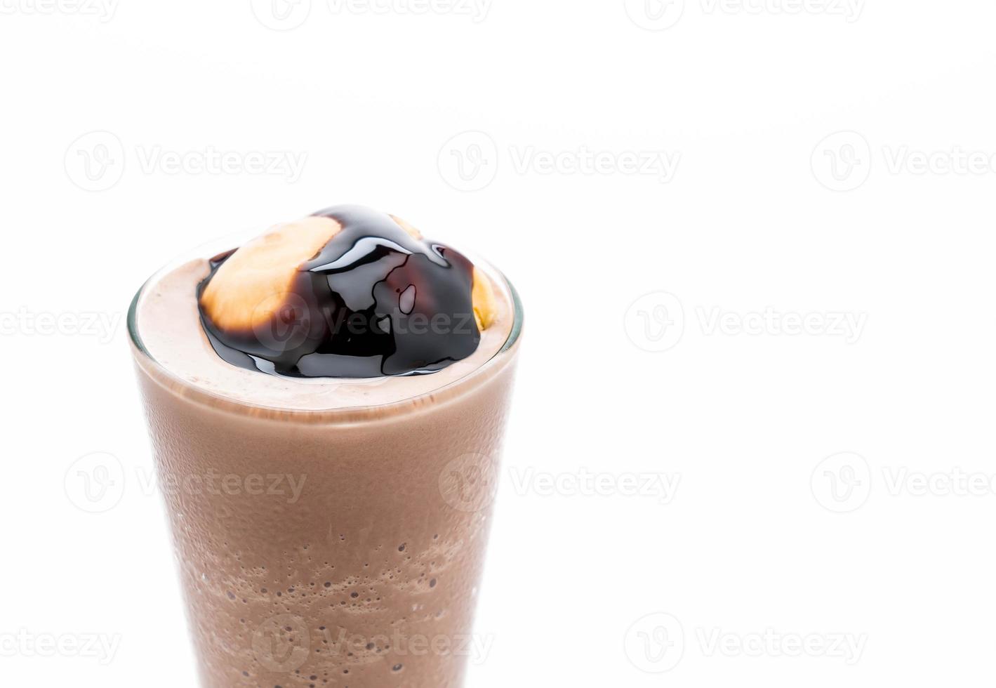 choklad frappe med vaniljglass ovanpå foto