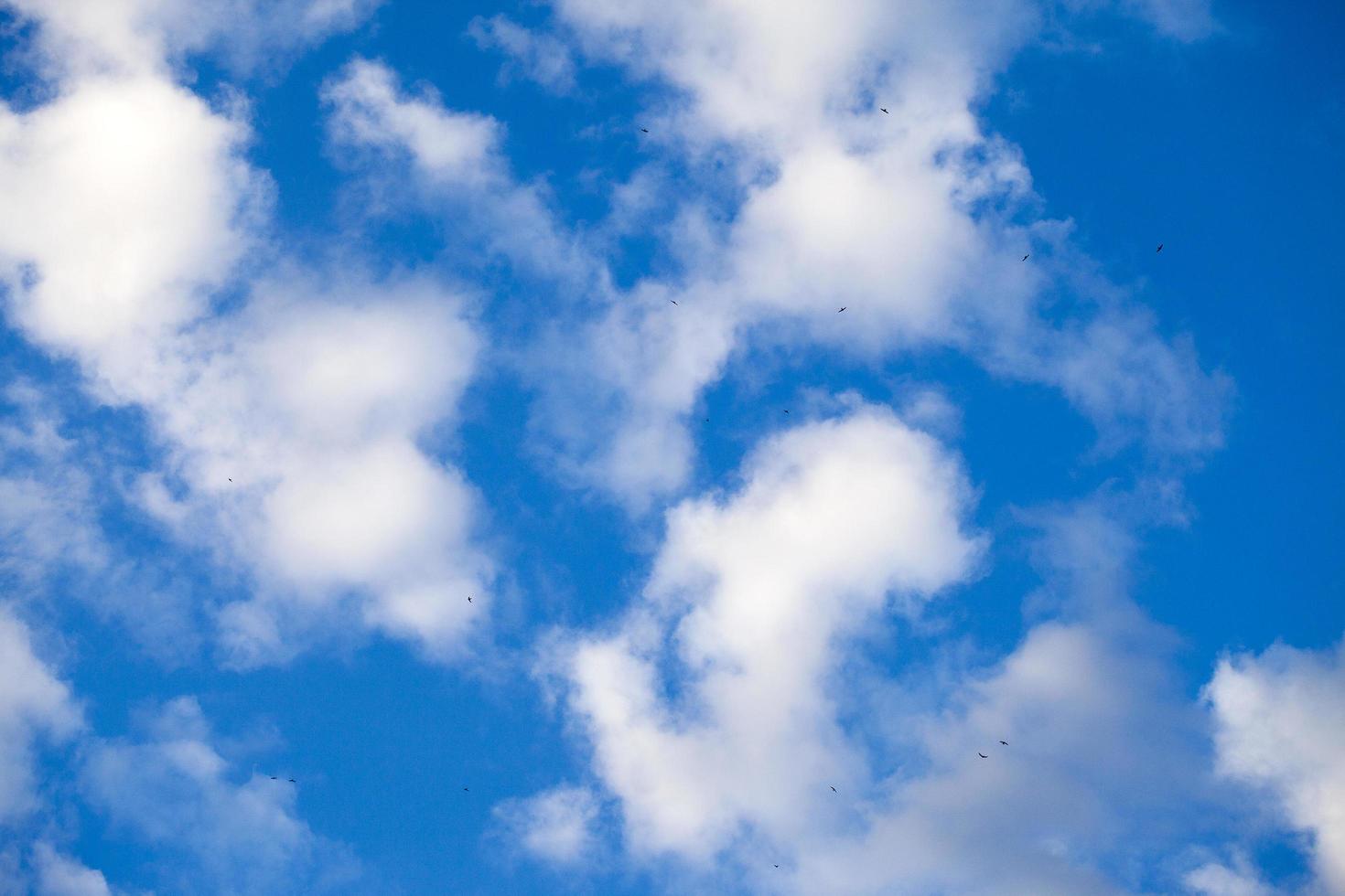 mörka och glänsande mjuka moln på himlen foto