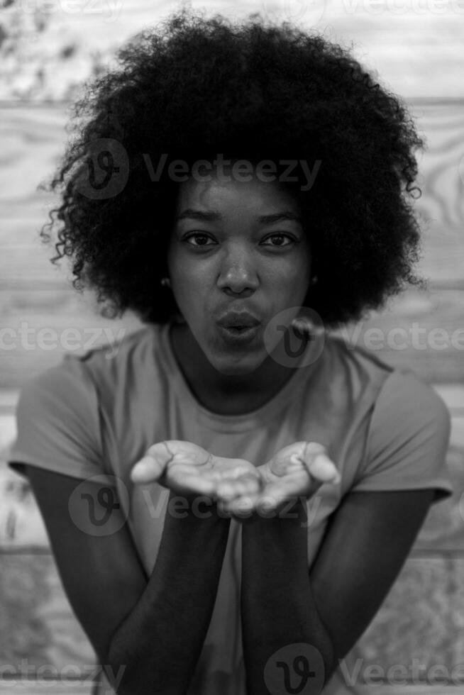 porträtt av afro amerikan kvinna foto