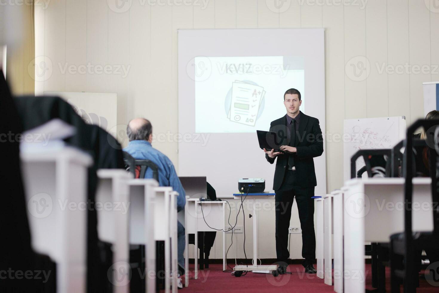 affärsman på seminarium foto